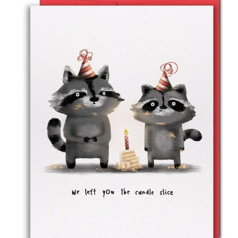 Raccoon Cake Birthday Card