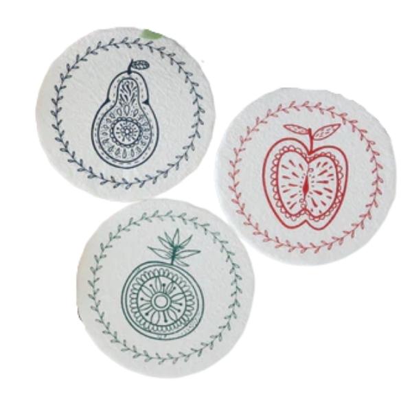 Reusable Fabric Bowl Covers - Fruit Set of 3 (Mini)