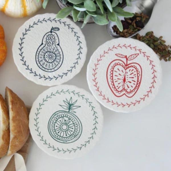 Reusable Fabric Bowl Covers - Fruit Set of 3 (Mini)