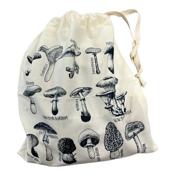 Reusable Fabric Produce/Gift Bag - Mushrooms