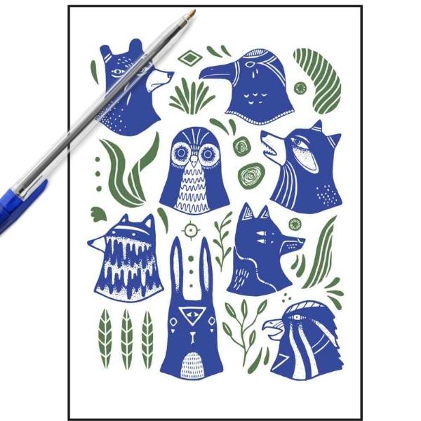 Animaux spirituels Carte postale