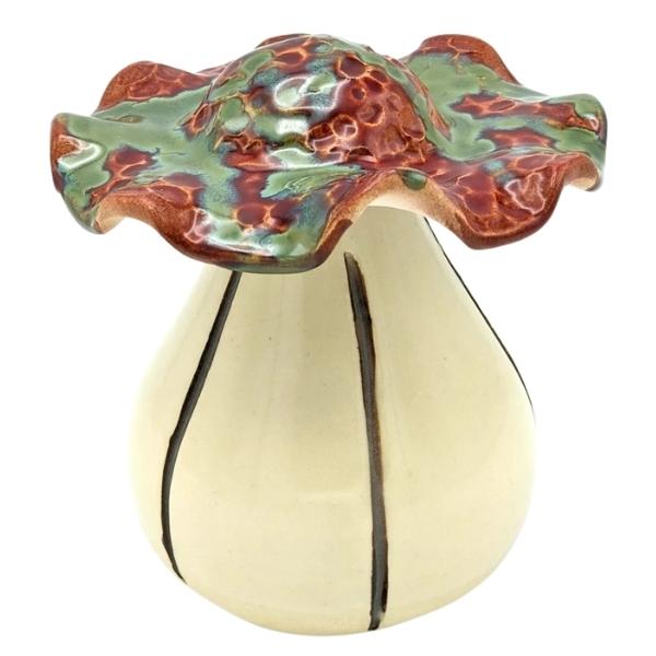 Stoneware Fruit Fly Trap - Earth Green/Brown Cap