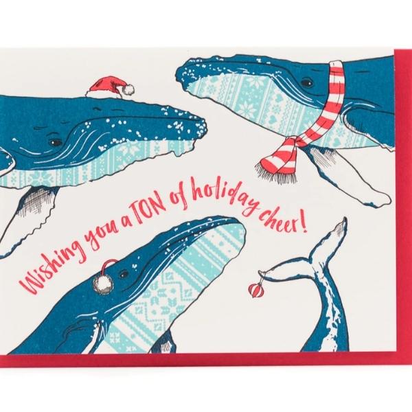 Sweater Whales Christmas Card