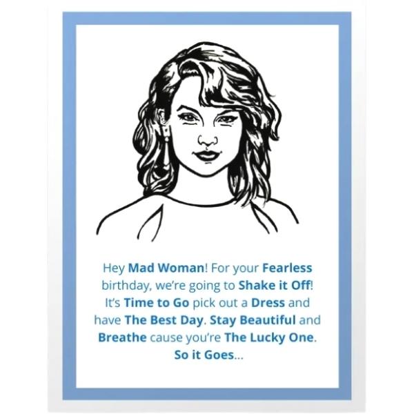 Taylor Swift Song Titles Birthday Card by Design Corner at Maker