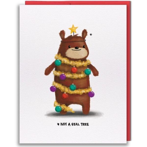 Tree Bear Christmas Card