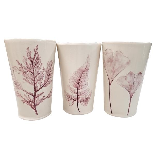 Gobelet Feuille en Porcelaine - Rouge