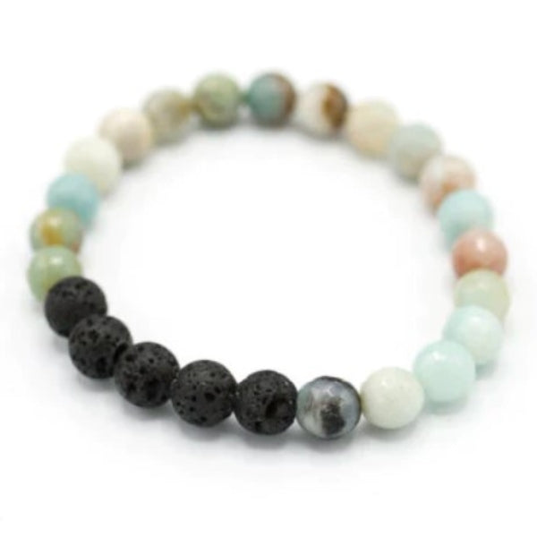 Volcanic Lava Rock Diffuser Bracelet - Amazonite