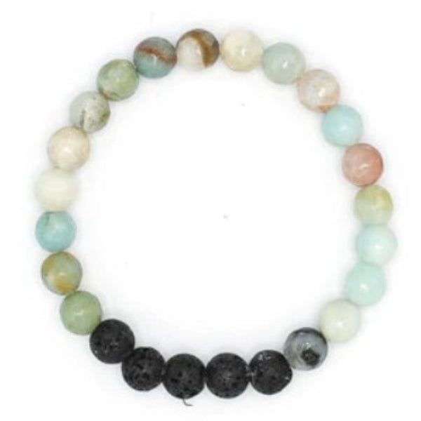 Volcanic Lava Rock Diffuser Bracelet - Amazonite