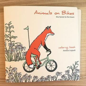 Animals on Bikes (Forest to Town) Colouring Book (Final Sale) - Amelie Legault