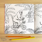 Animals on Bikes (Jungle to Sea) Colouring Book (Final Sale) - Amelie Legault