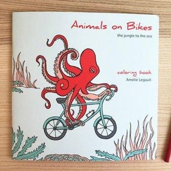 Animals on Bikes (Jungle to Sea) Colouring Book (Final Sale) - Amelie Legault