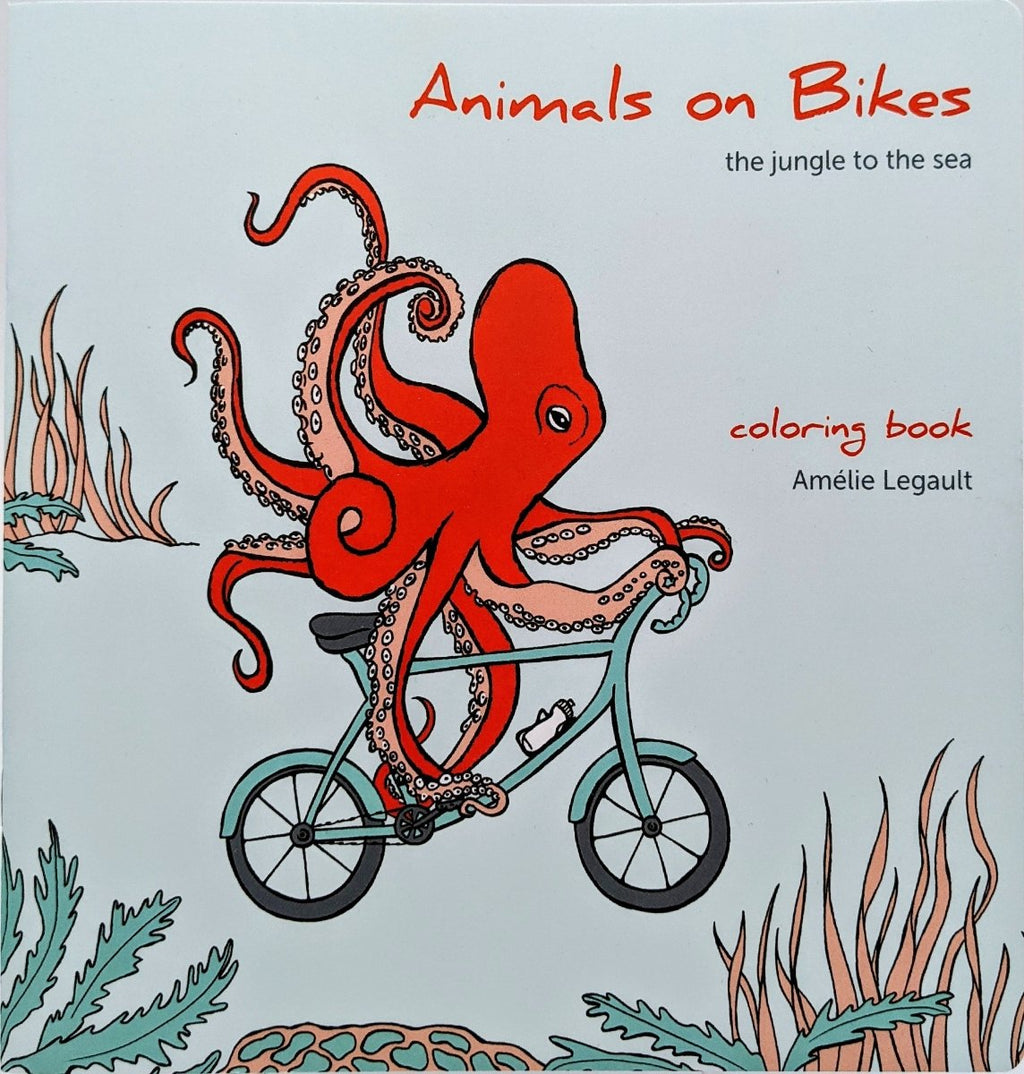 Animals on Bikes (Jungle to Sea) Colouring Book (Final Sale) - Amelie Legault