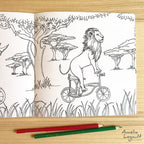 Animals on Bikes (Jungle to Sea) Colouring Book (Final Sale) - Amelie Legault