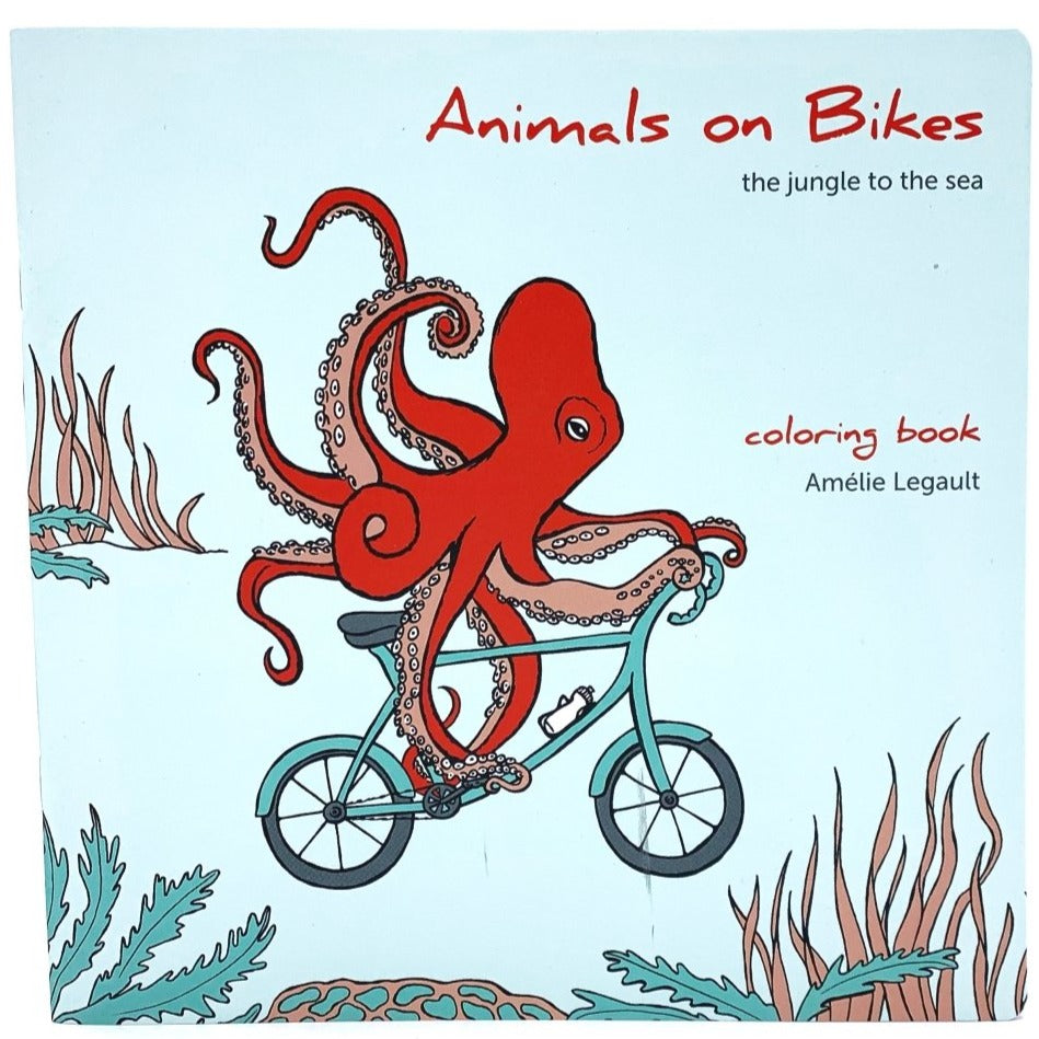 Animals on Bikes (Jungle to Sea) Colouring Book (Final Sale) - Amelie Legault