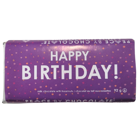 Happy Birthday Milk Chocolate w/ Hazelnuts Bar (Purple)