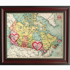 BC to Ontario Connecting Hearts Map - Sadie & June