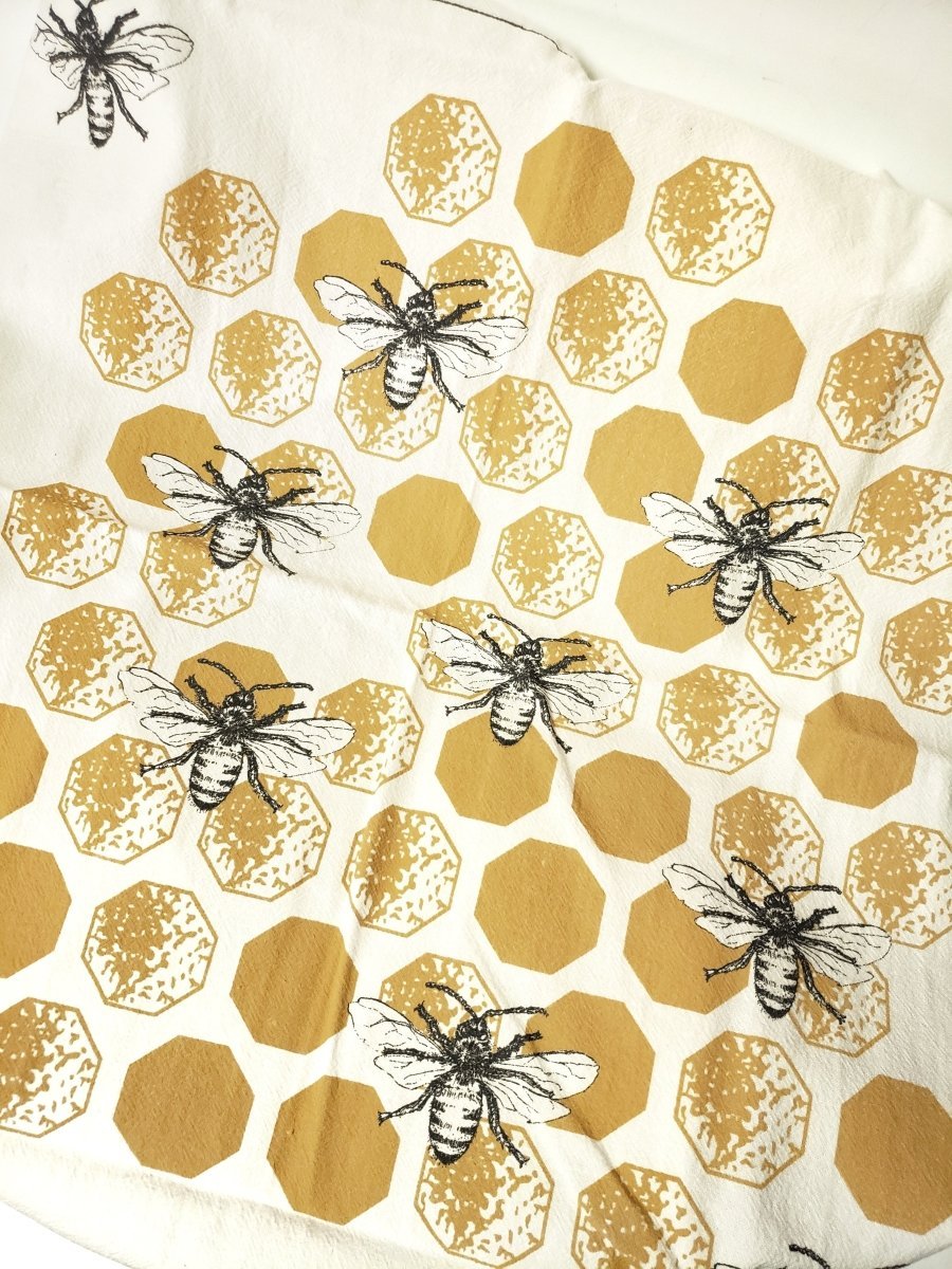 Bees Tea Towel - petits mots