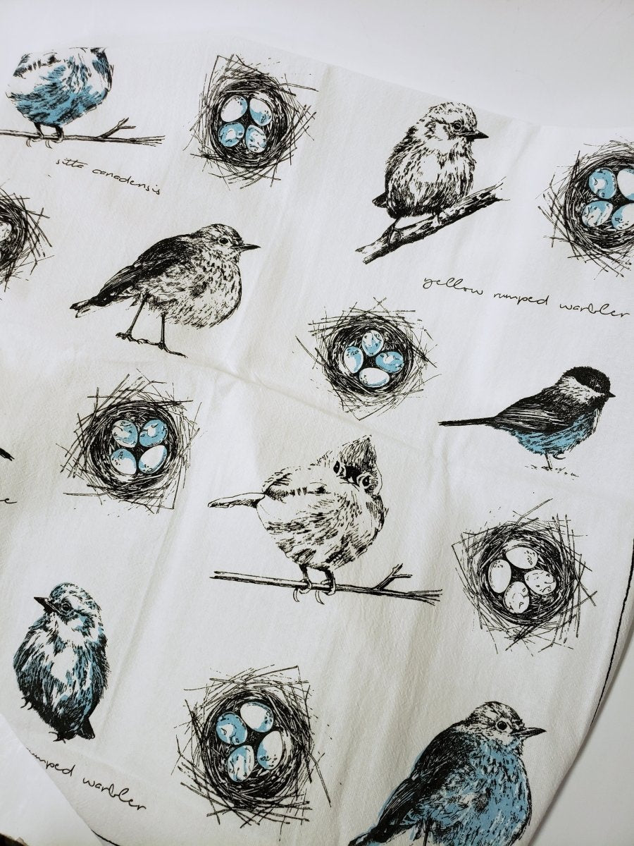 Birds Tea Towel - petits mots