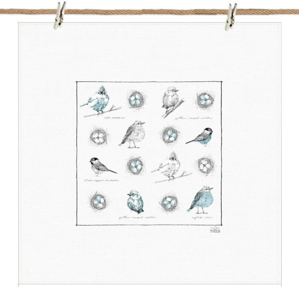 Birds Tea Towel - petits mots