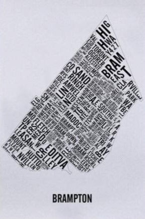 Brampton Word Map (20" x 26") Slightly Damaged (FINAL SALE) - Alexandre Laquerre
