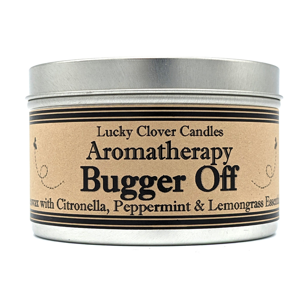 Bugger Off aromatherapy candle.