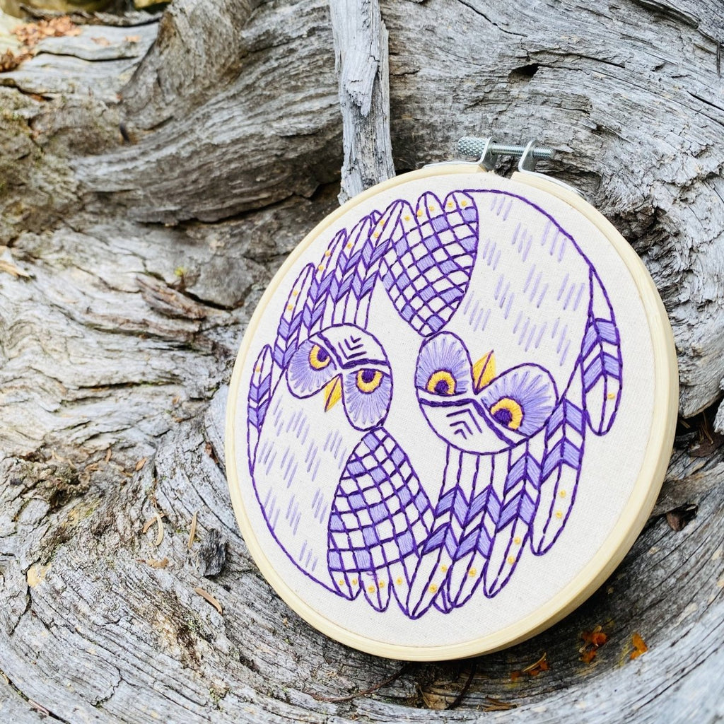 Burrowing Owls Embroidery DIY Kit - Hook, Line & Tinker