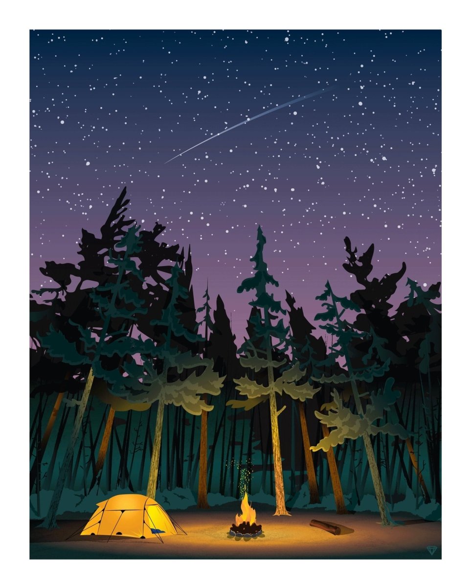 Camping Under The Stars Print (11" x 14") - Damn Fine Prints