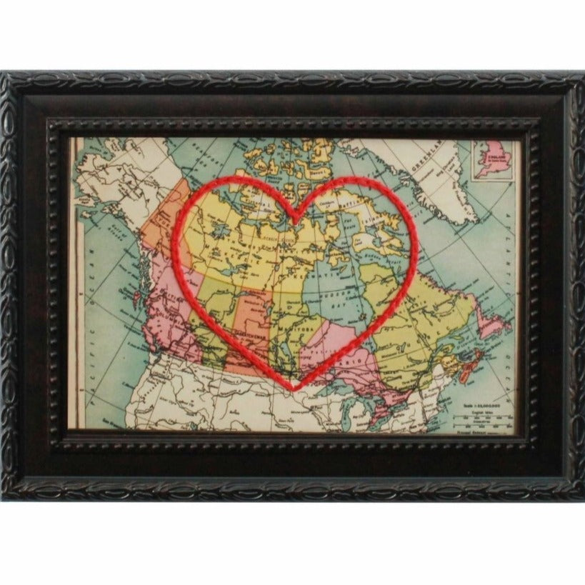 Canada Stitched Heart Map - Sadie & June