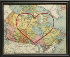 Canada Stitched Heart Map - Sadie & June
