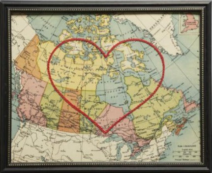 Canada Stitched Heart Map - Sadie & June