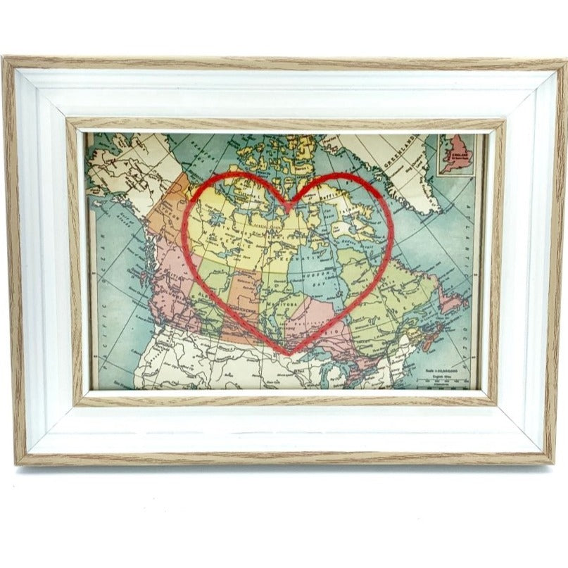 Canada Stitched Heart Map - Sadie & June