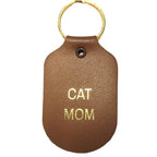 Leather Key Chain - Cat Mom