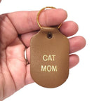 Leather Key Chain - Cat Mom