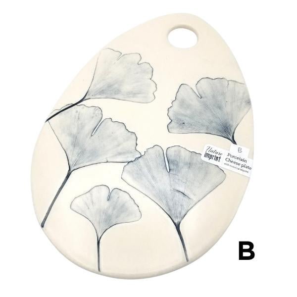 Ceramic Cheese Platter - Blue - Nature Imprint