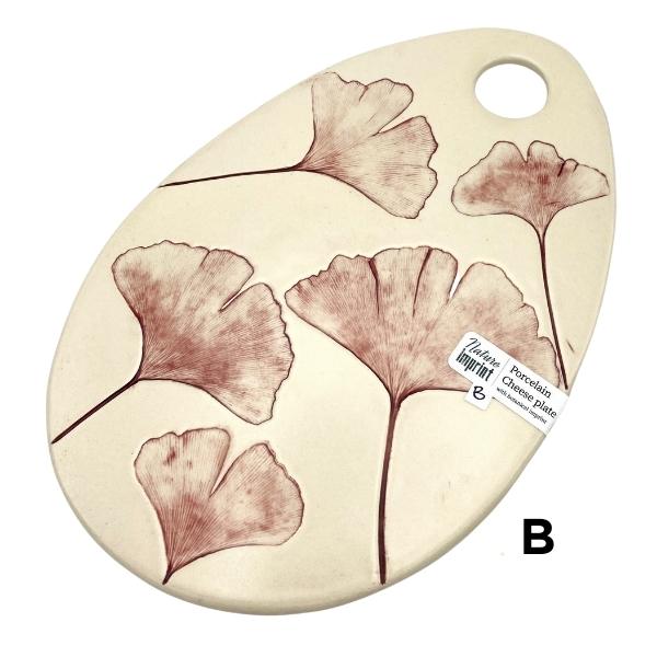 Ceramic Cheese Platter - Red - Nature Imprint