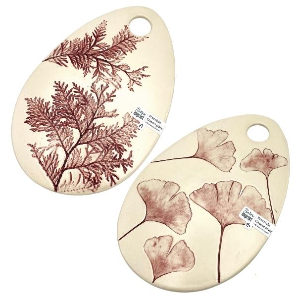 Ceramic Cheese Platter - Red - Nature Imprint