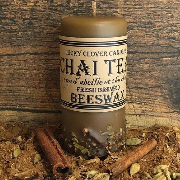 Chai Tea Beeswax Candle - Lucky Clover Candles