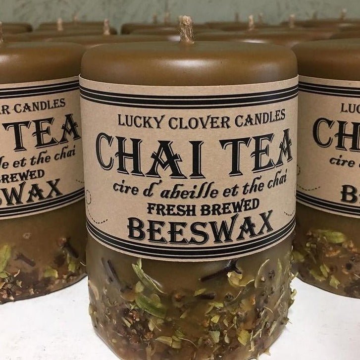 Chai Tea Beeswax Candle - Lucky Clover Candles
