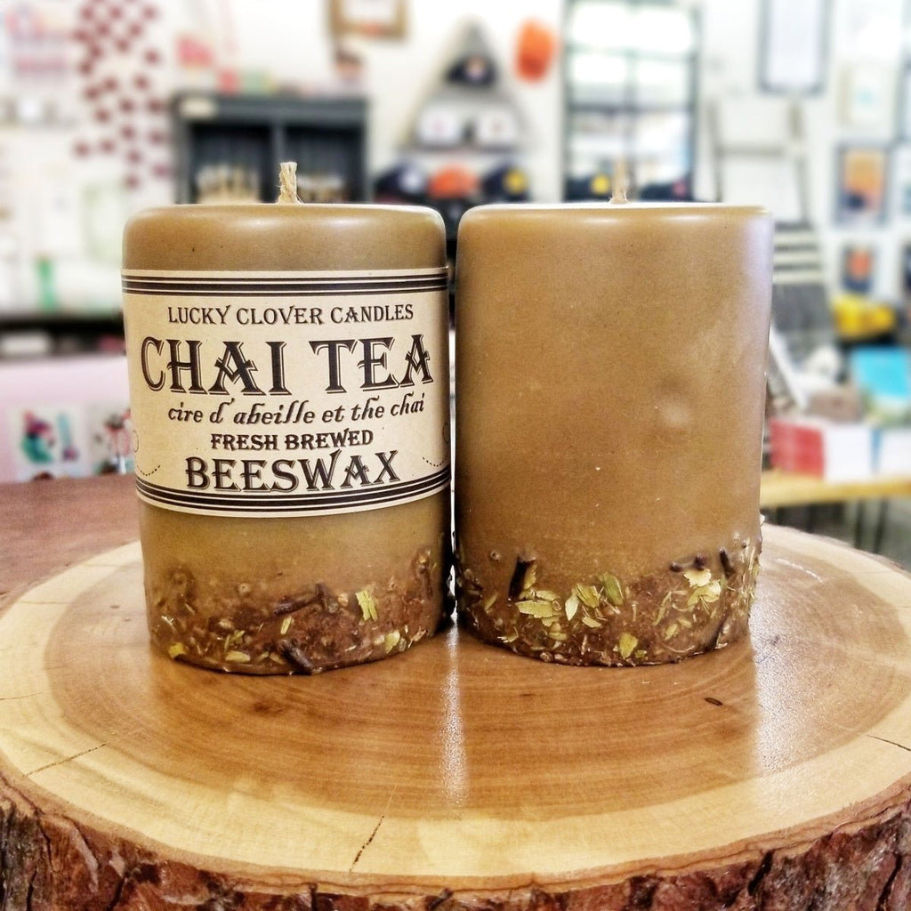 Chai Tea Beeswax Candle - Lucky Clover Candles