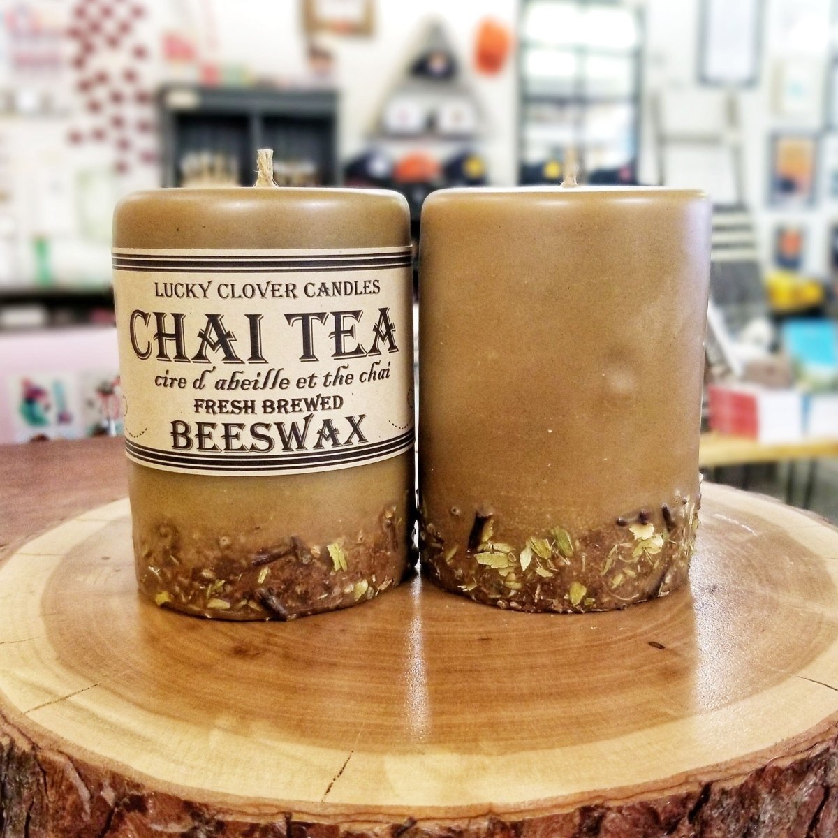Chai Tea Beeswax Candle - Lucky Clover Candles