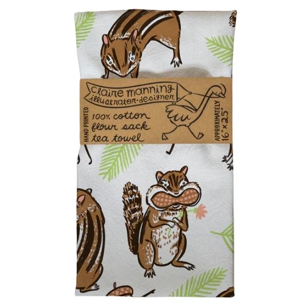 Charlie Chipmunk Tea Towel - Claire Manning