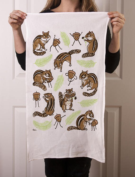 Charlie Chipmunk Tea Towel - Claire Manning