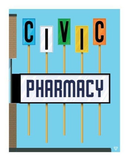 Civic Pharmacy Print (11" x 14") - Damn Fine Prints