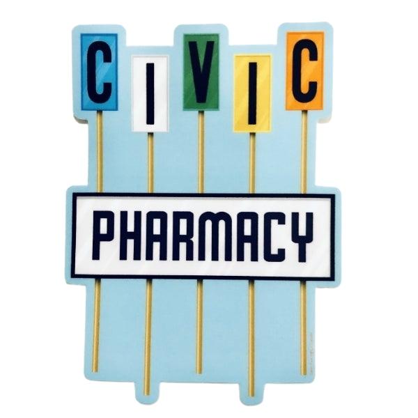 Civic Pharmacy Sticker - Damn Fine Prints