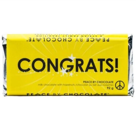 Congrats! Milk Chocolate w/ Hazelnuts Bar - Peace by Chocolate