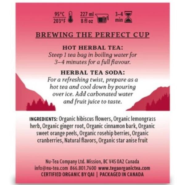 Organic Cranberry Ginger Herbal - Tea Bags