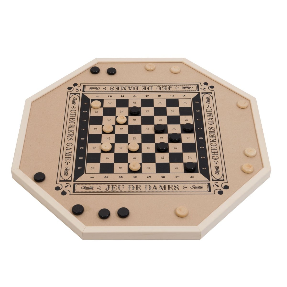 Crokinole & Checkers 2 in 1 Board Game (Final Sale) - Rustik Games