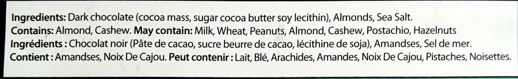 Dark Chocolate w/ Almonds & Sea Salt Bar - Peace by Chocolate