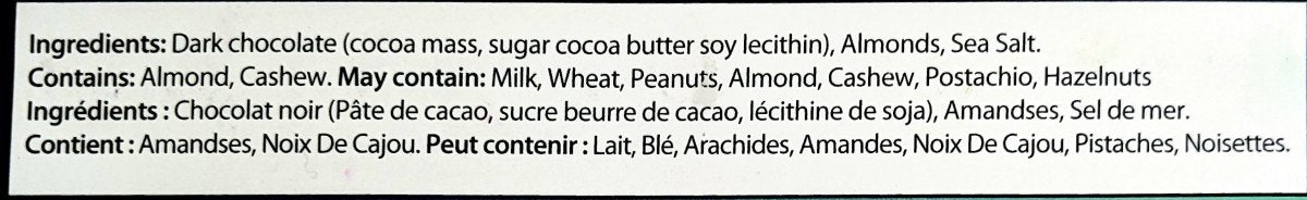 Dark Chocolate w/ Almonds & Sea Salt Bar - Peace by Chocolate