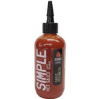 Plastic squeeze bottle labeled 'Hot Sauce: Garlic Goodness'.